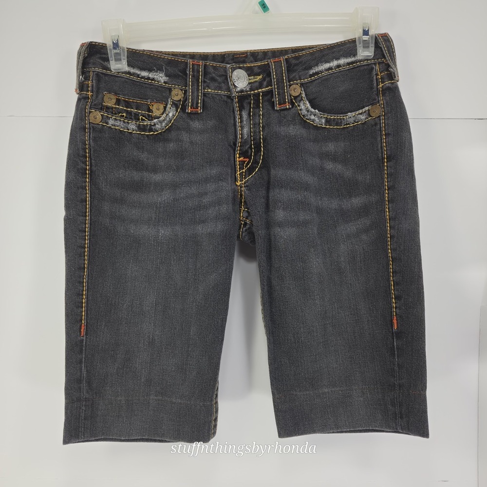 Vintage True Religion Women's Distressed Cut Off Jeans Size 29 Style 05-5000MBT